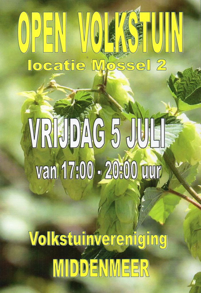 Foto van de flyer voor de Open Dag 2024 van de Volkstuinvereniging in Middenmeer