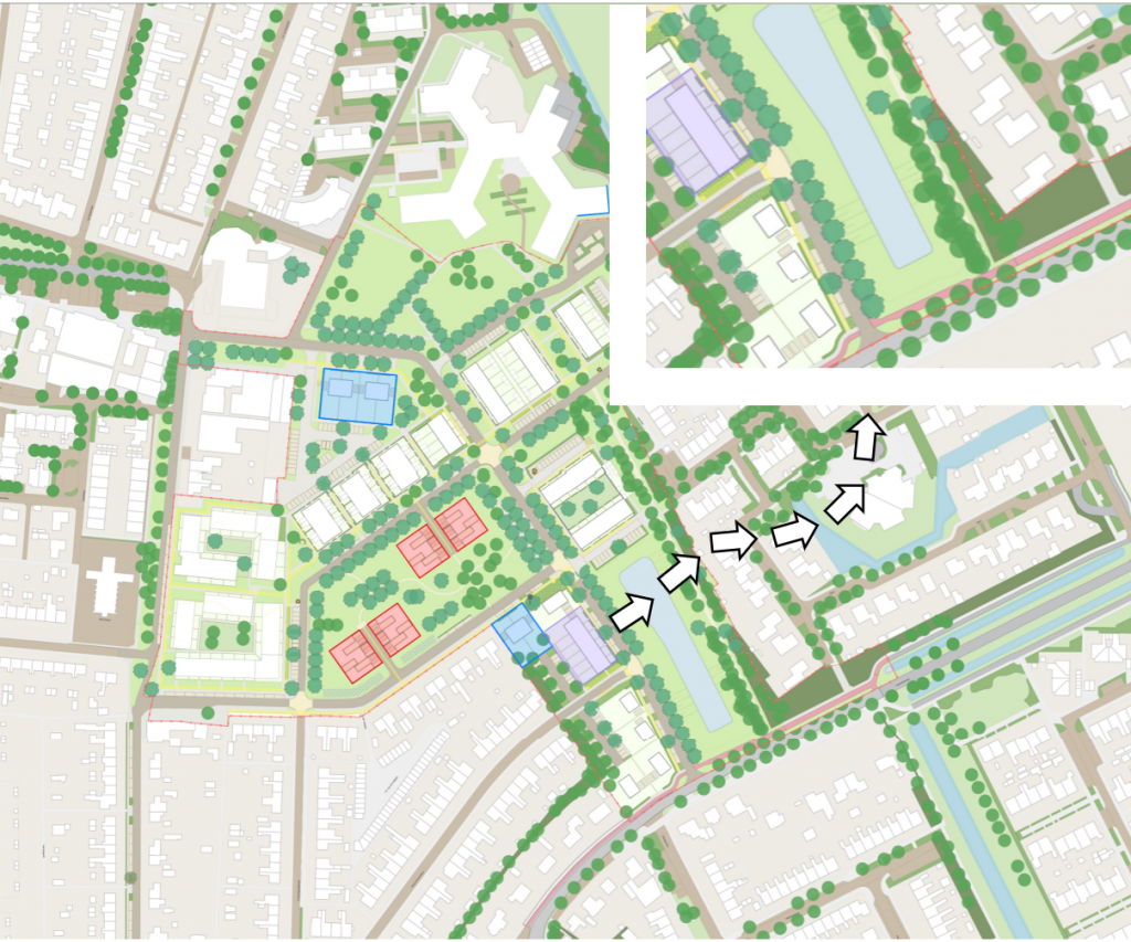 Tekening rijtjeswoningen Lelypark